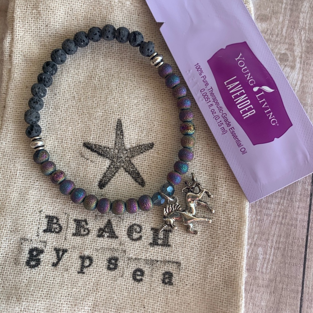 Kids Essential Oil Diffuser Lava Bracelet(Unicorn)